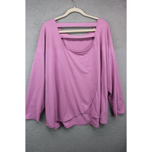 J.Jill Fit Crossover Back Purple Tee-Size 3X - Picture 6 of 8